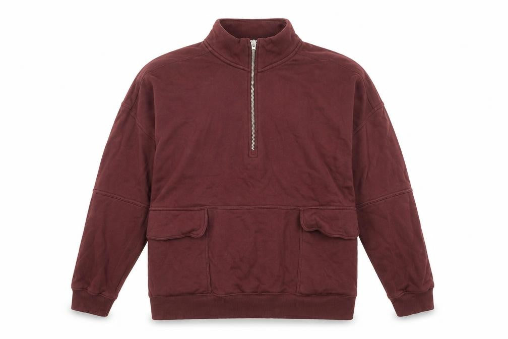 Next Men's Burgundy 1/2 Zip Sweatshirt XL Cotton Casual