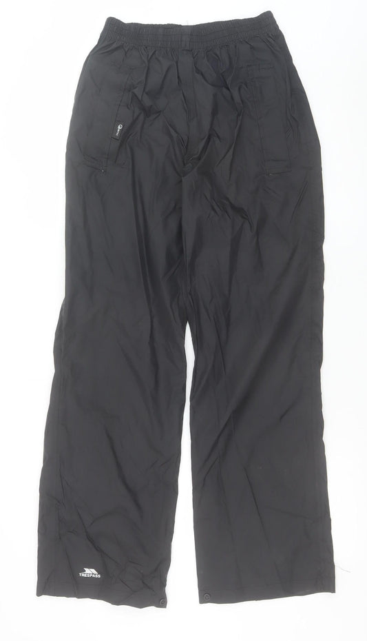Trespass Men’s Black Waterproof Breathable QKPAC Rain Trousers S