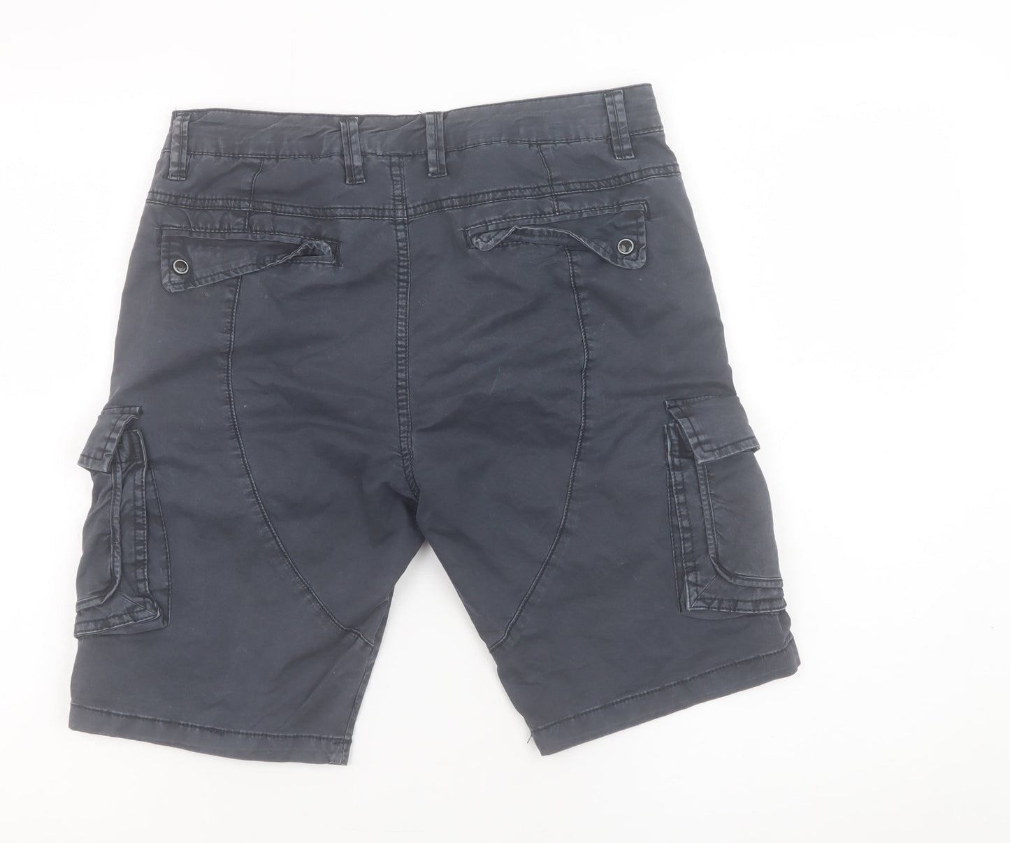 ET9 Men's Black Cargo Shorts Size 29 Regular Fit Cotton Stretch