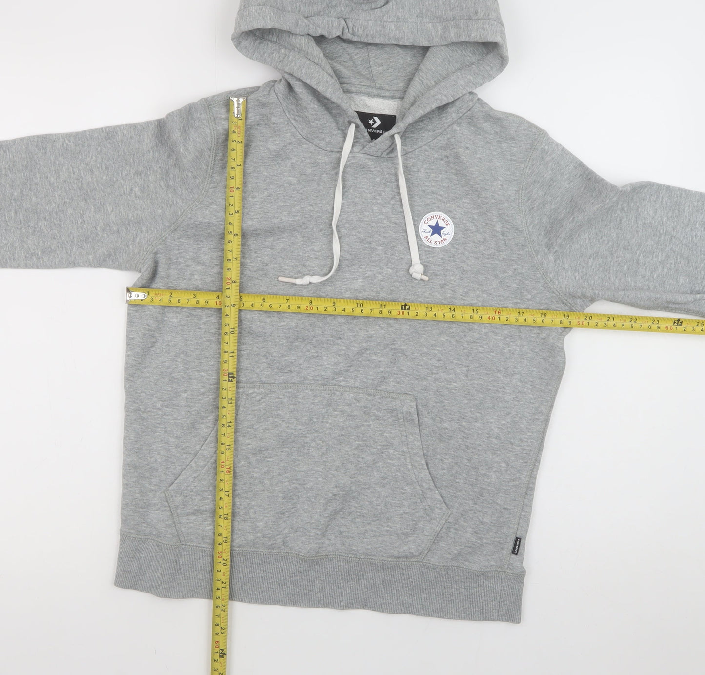 Converse Mens Grey Pullover Hoodie Medium Regular Fit Fleece