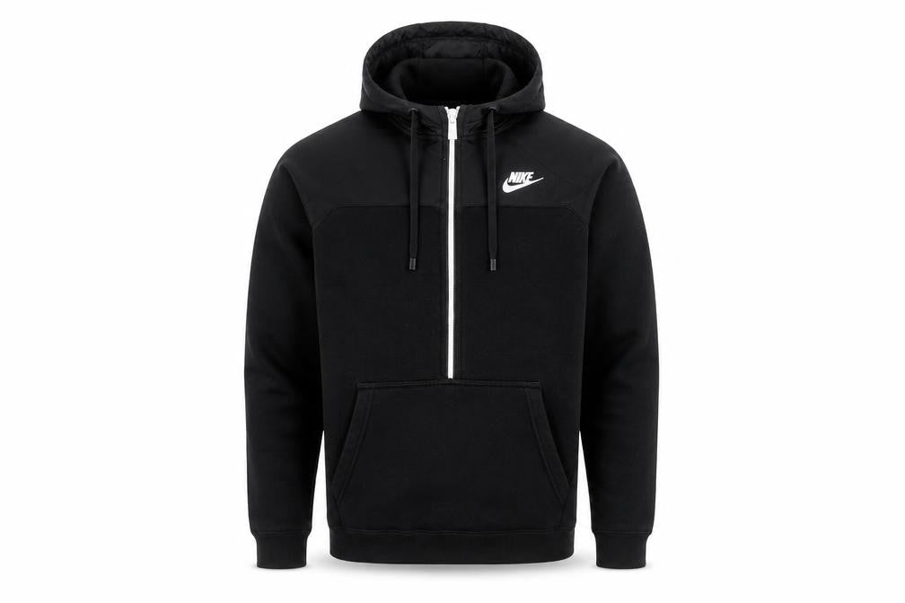 Nike Men's Black Small 1/2 Zip Hoodie Regular Fit Sportswear