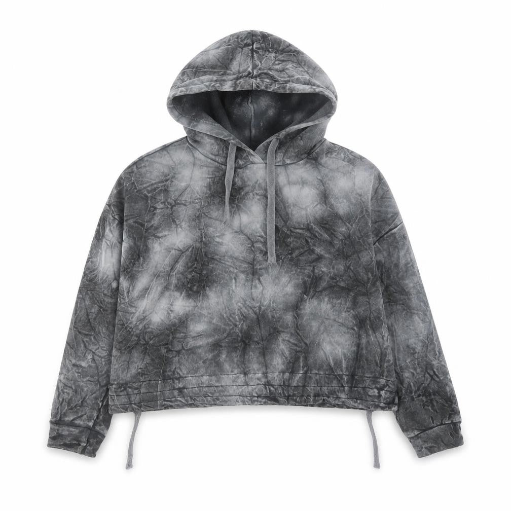 Birgi Men's Grey Tie Dye Pullover Hoodie Size M Relaxed Fit