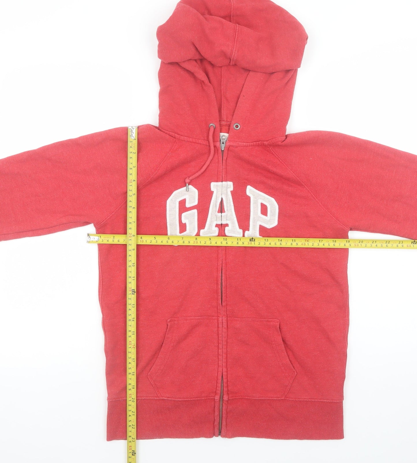 GAP Men's Red Hooded Full Zip Cotton Blend Jacket Size M