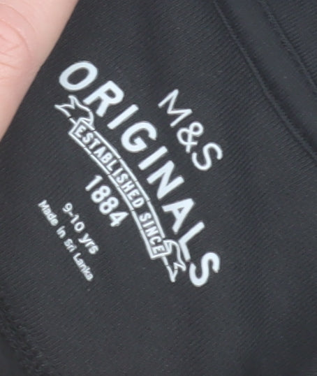 Marks and Spencer Boys Black Pullover Hoodie 9-10 Years CITIZEN Graphic