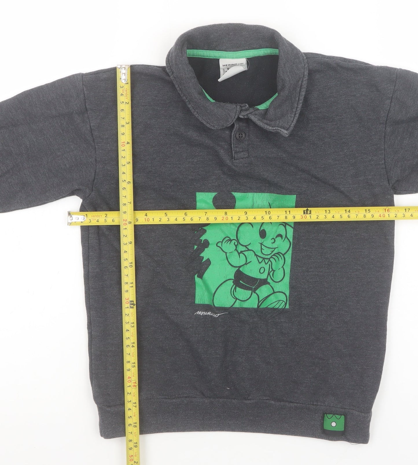 Hering Kids Boys Grey Turma da Mônica Henley Sweatshirt Age 10 Cotton Blend
