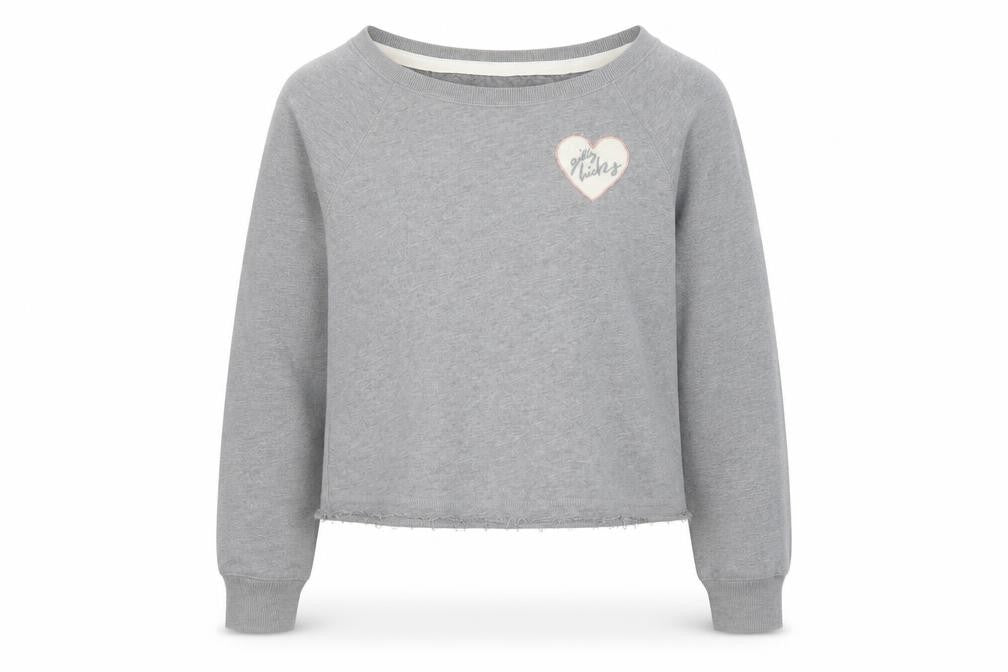 Gilly Hicks Women Grey Cropped Sweatshirt Small Cotton Blend