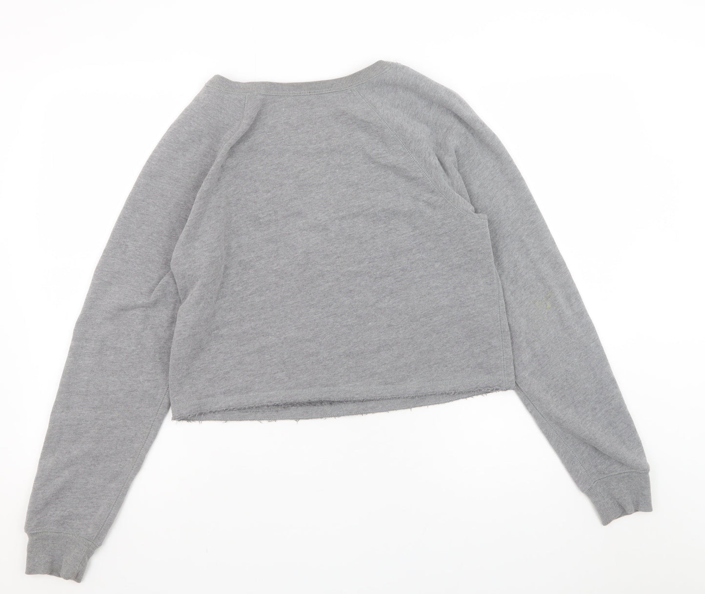 Gilly Hicks Women Grey Cropped Sweatshirt Small Cotton Blend