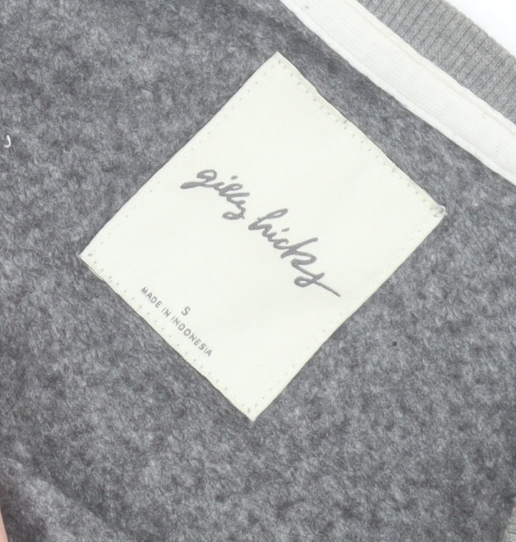 Gilly Hicks Women Grey Cropped Sweatshirt Small Cotton Blend