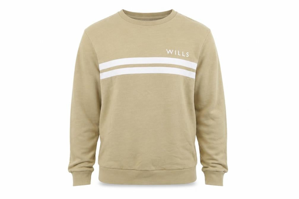 Jack Wills Men's Beige Crew Neck Logo Sweatshirt Size M
