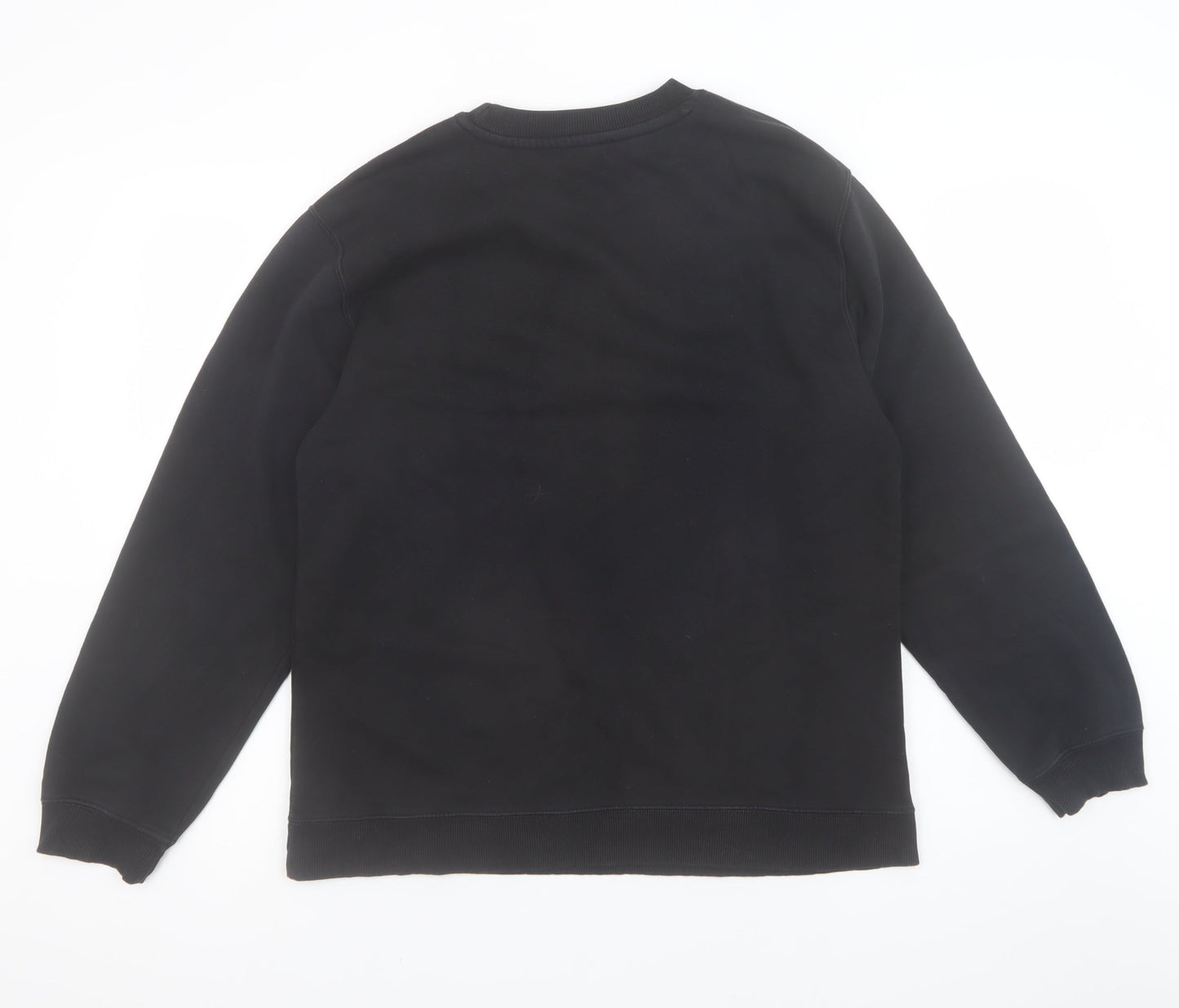 Zara Women Black L Pullover Sweatshirt Crew Neck Long Sleeve