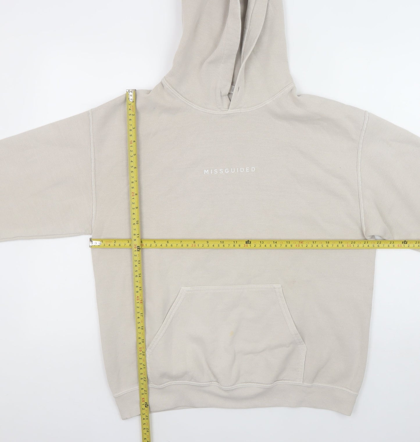 Missguided Womens Beige Small Pullover Hoodie Sweatshirt