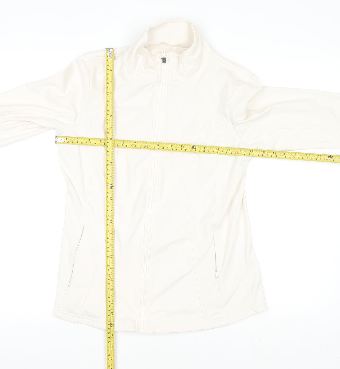 Dunnes Stores Womens Ivory Softshell Full Zip Active Jacket Size 12