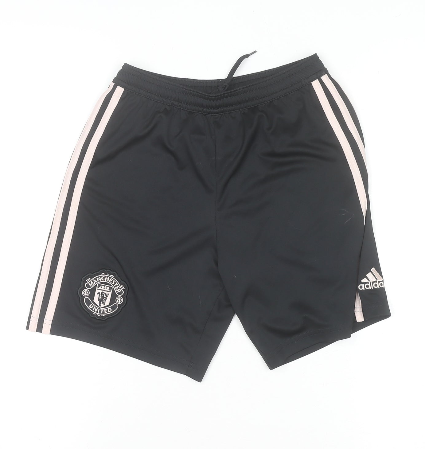 adidas Girls Black Football Shorts 11-12 Years Manchester United Activewear