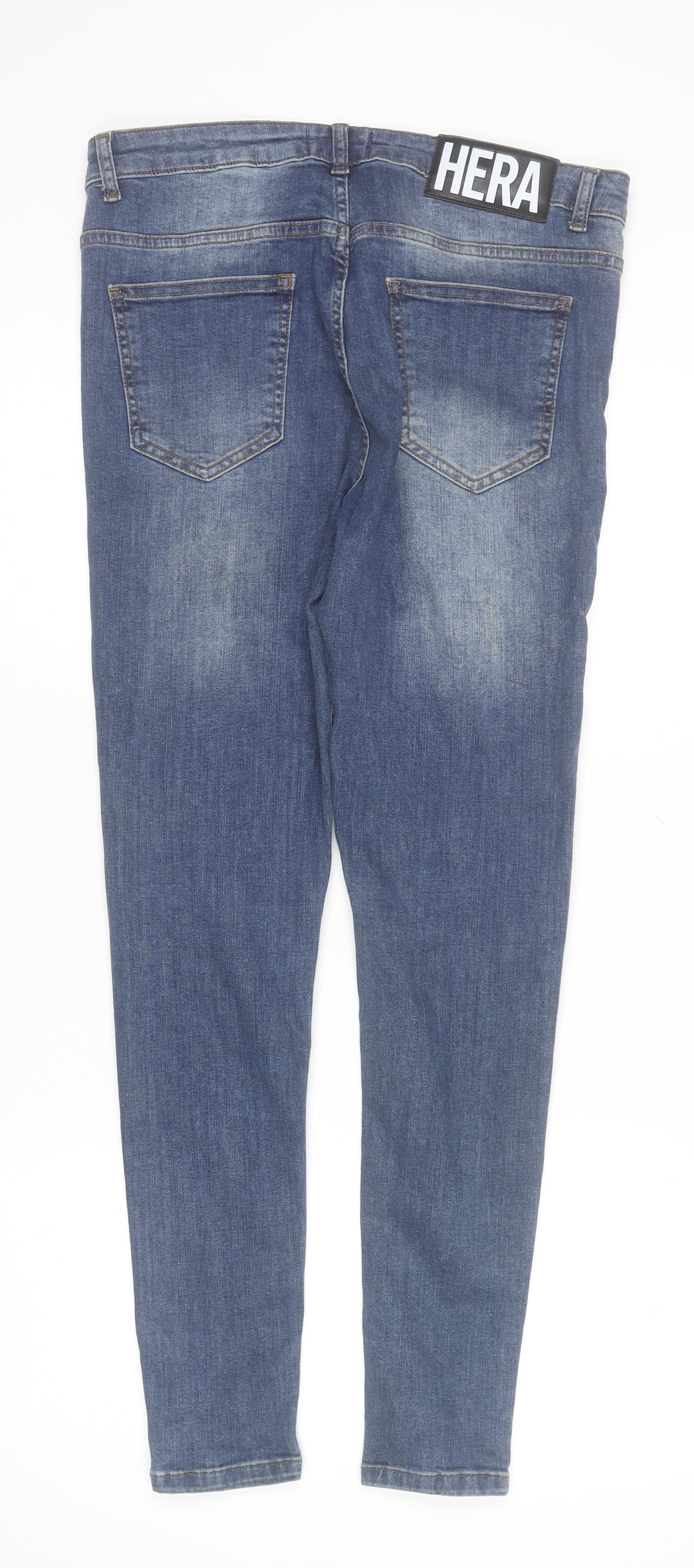 Hera London Men's Blue Skinny Jeans 32R Denim Classic Fit