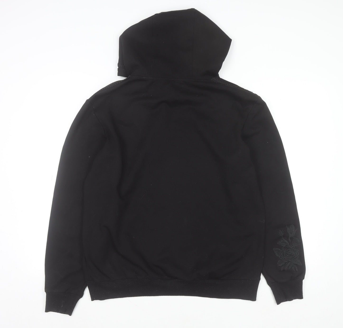Condemned Nation Women's Black Embroidered Pullover Hoodie Size L