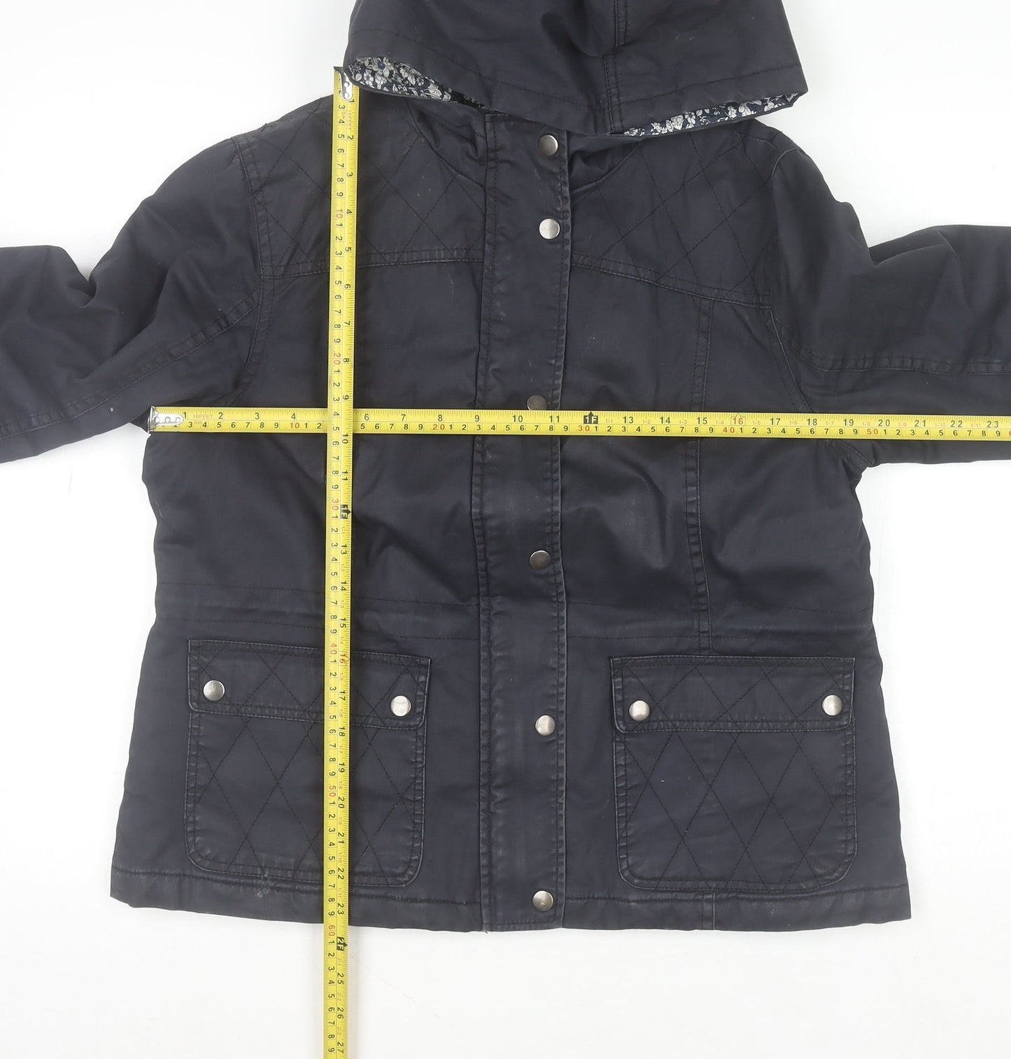 Dorothy Perkins Women's Black Quilted Hooded Jacket Size 14