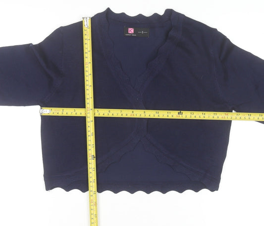 Kancy Kole Women's Blue V-Neck Knit Cardigan Size S