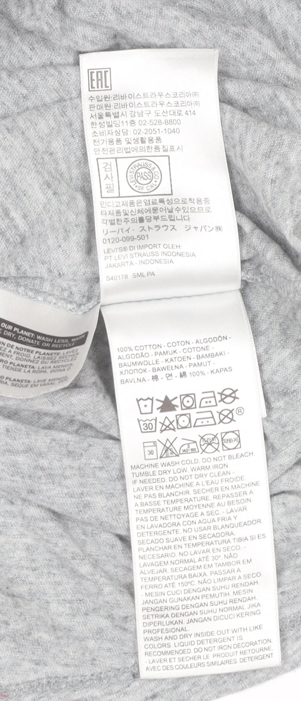 Levi's Womens Grey Logo T-Shirt Small Short Sleeve Crew Neck