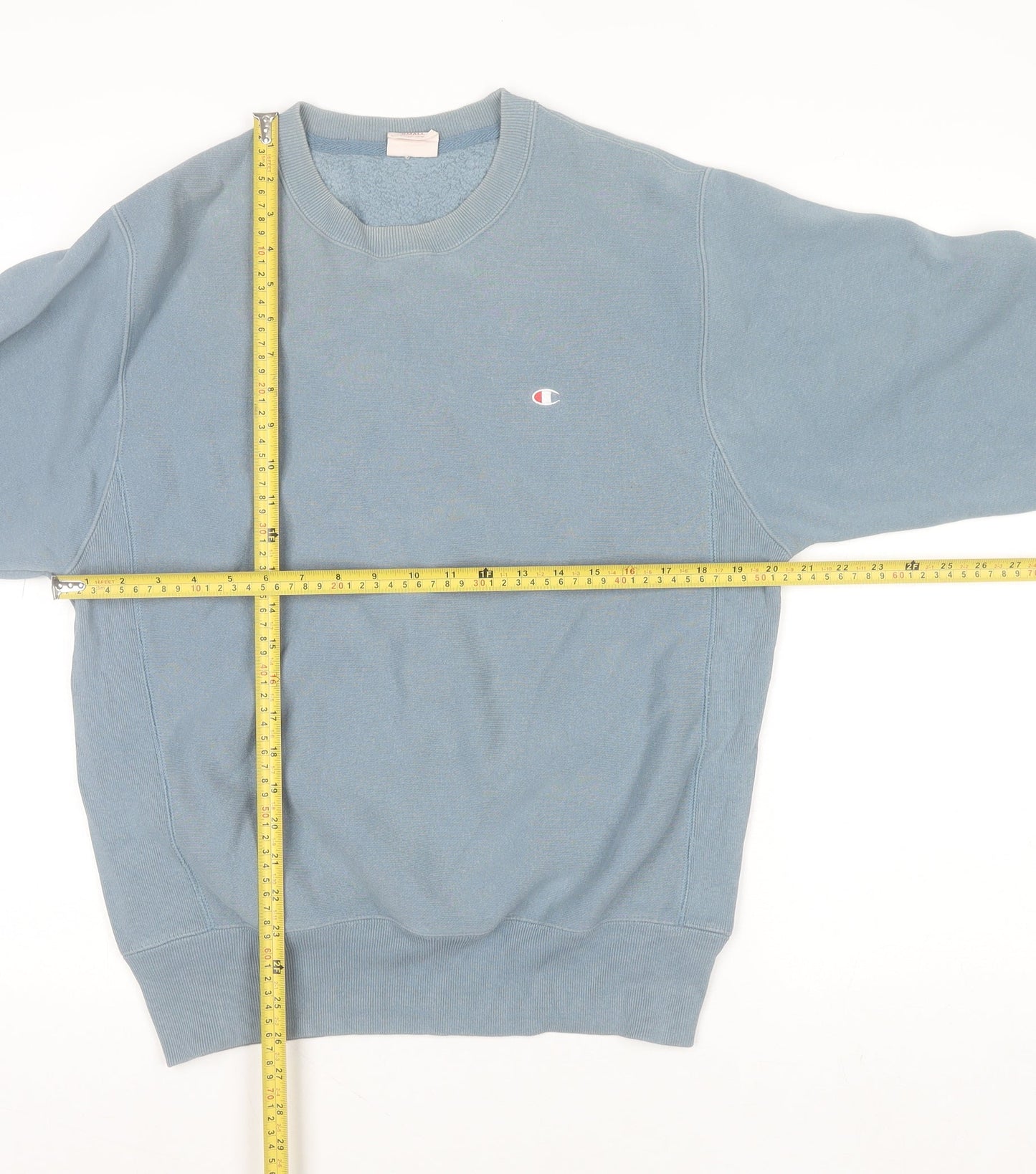 Champion Mens Blue Reverse Weave Sweatshirt Small Vintage Pullover Crew