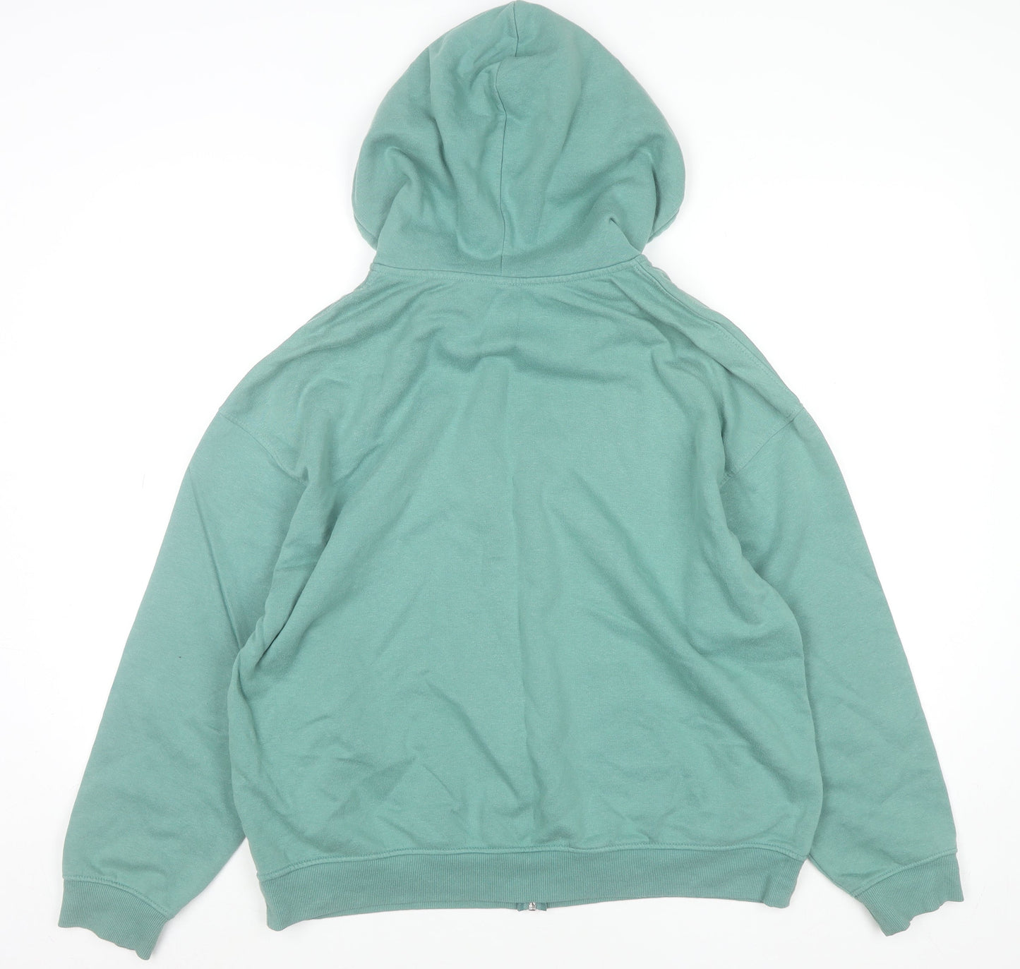 H&M Divided Men's Green Full Zip Hoodie Size L Logo Sports Style