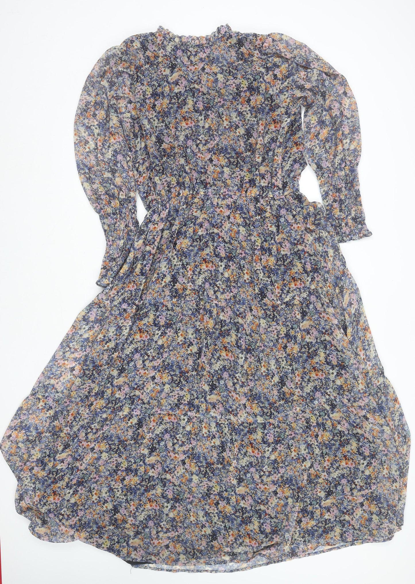 Gallery Women's Multicoloured Floral Midi Wrap Dress UK 10