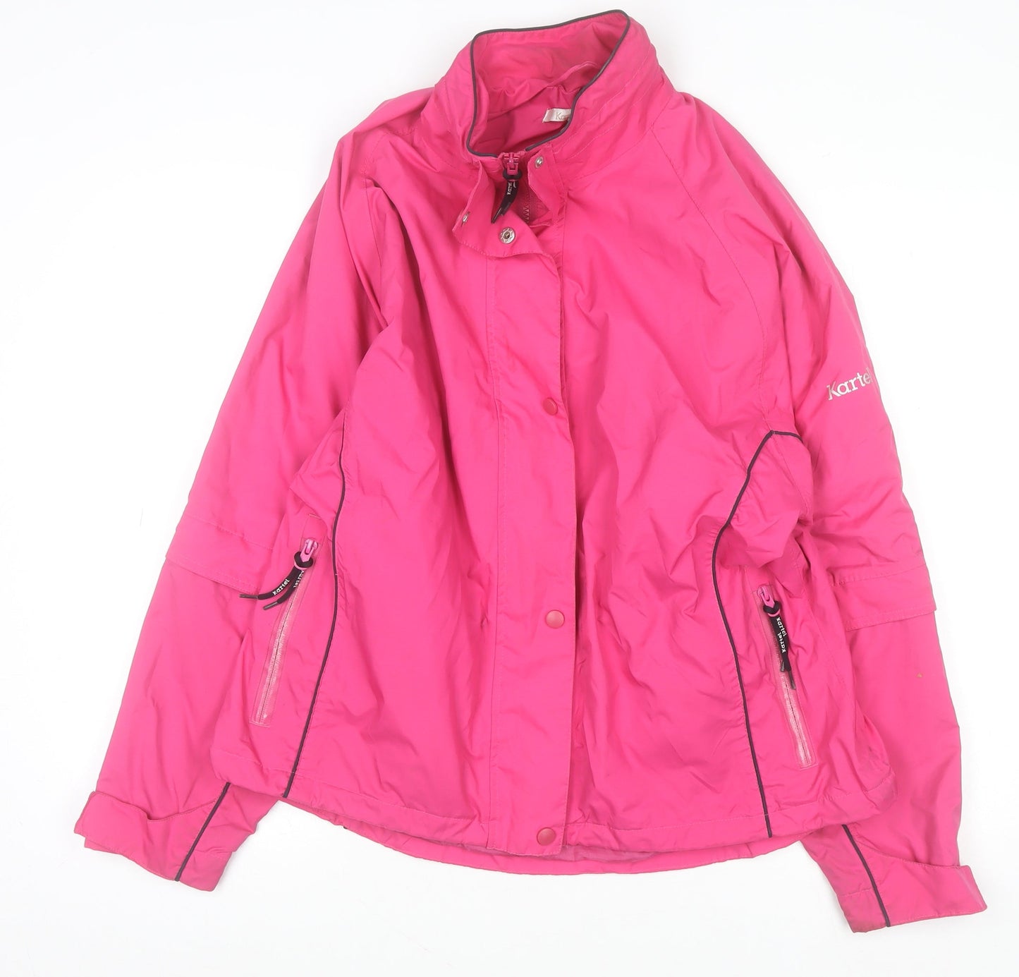 Kartel Women Pink Waterproof Rain Coat Jacket Size 16 XL Lined