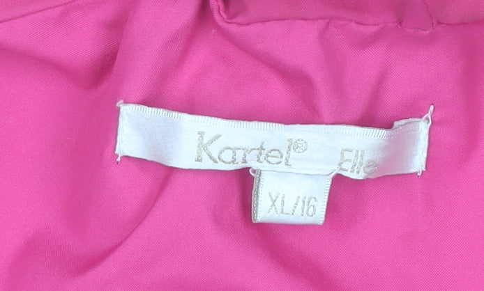 Kartel Women Pink Waterproof Rain Coat Jacket Size 16 XL Lined