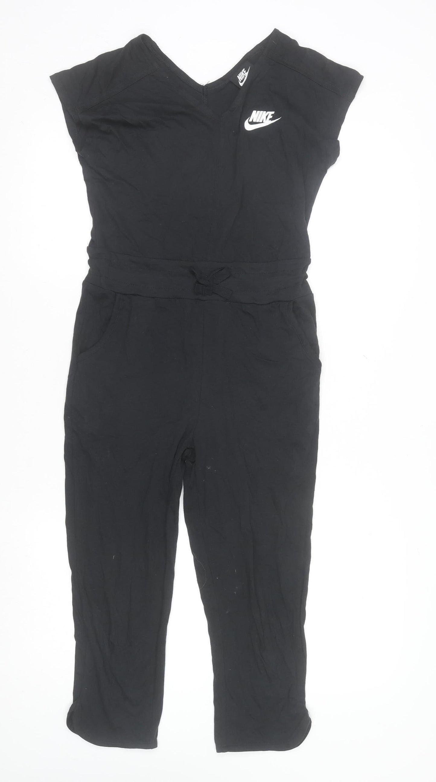 Nike Black Short Sleeve Cotton Stretch Jumpsuit M Teens Sportswear