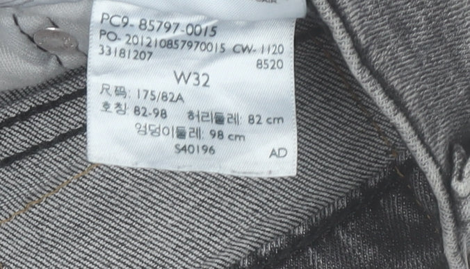 Levi's Men's Grey Slim Fit Stretch Denim Jeans W32 L38