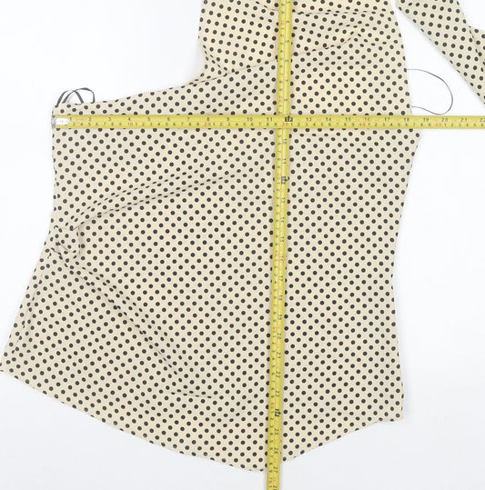 H&M Women’s Beige Polka Dot One Shoulder Wrap Blouse Size L
