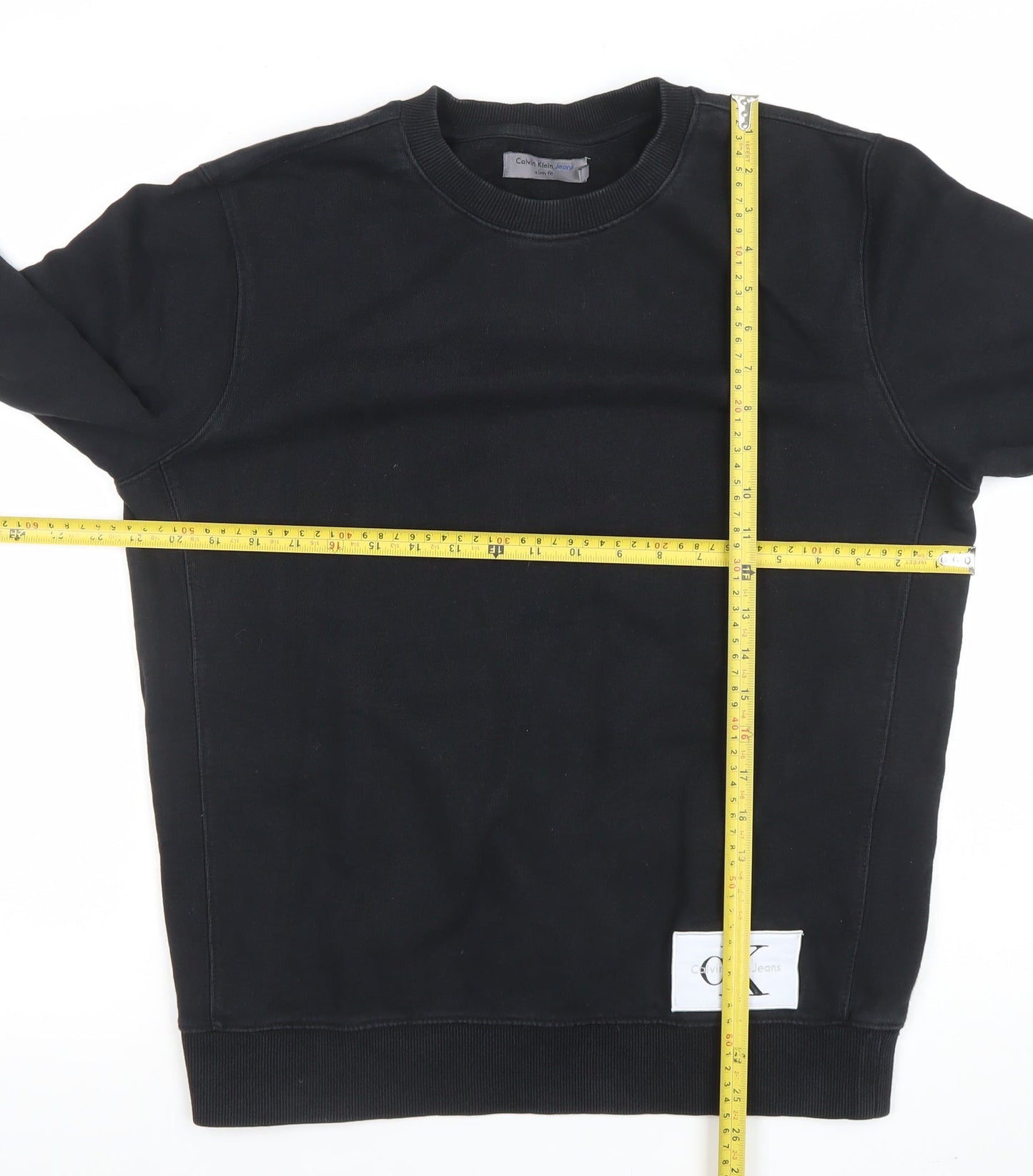 Calvin Klein Jeans Men’s Black Slim Fit Cotton Sweatshirt L