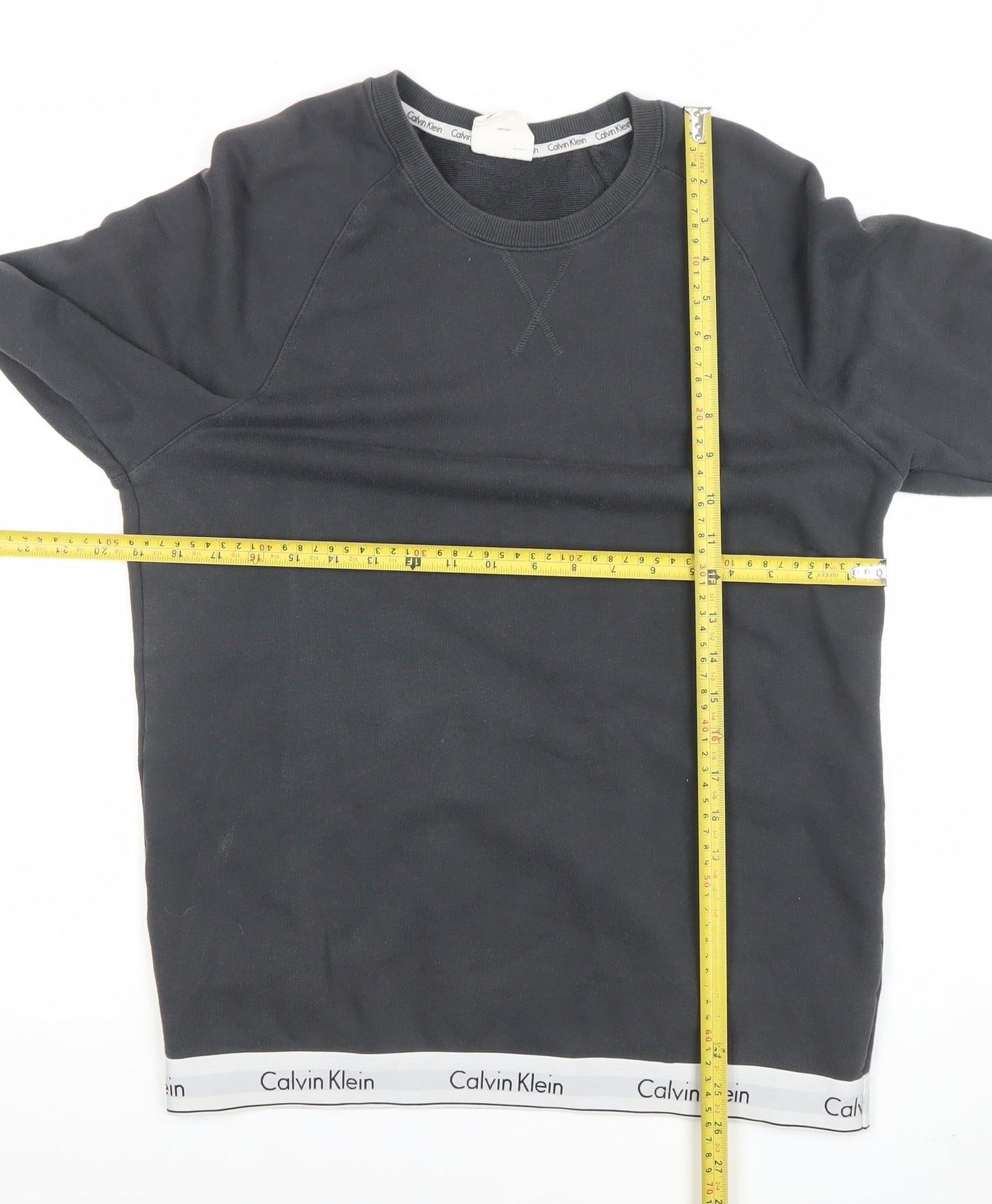 Calvin Klein Womens Black Cotton Blend Crew Neck Sweatshirt M