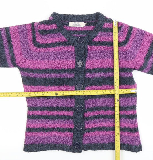 Honor Millburn Women's Multicoloured Striped Cardigan M 14-16 Knit