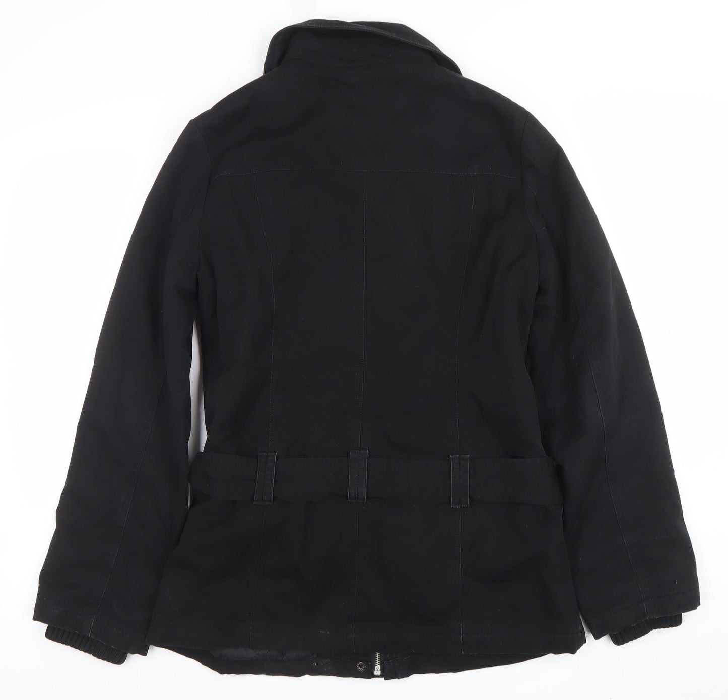 Dorothy Perkins Womens Black Belted Parka Jacket Size 10 Regular