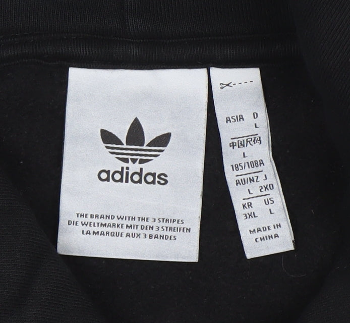 Adidas Men's Black Pullover Hoodie L Regular Fit Sportswear