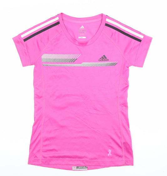 Adidas Womens Pink Climalite Running T-Shirt Size S Short Sleeve