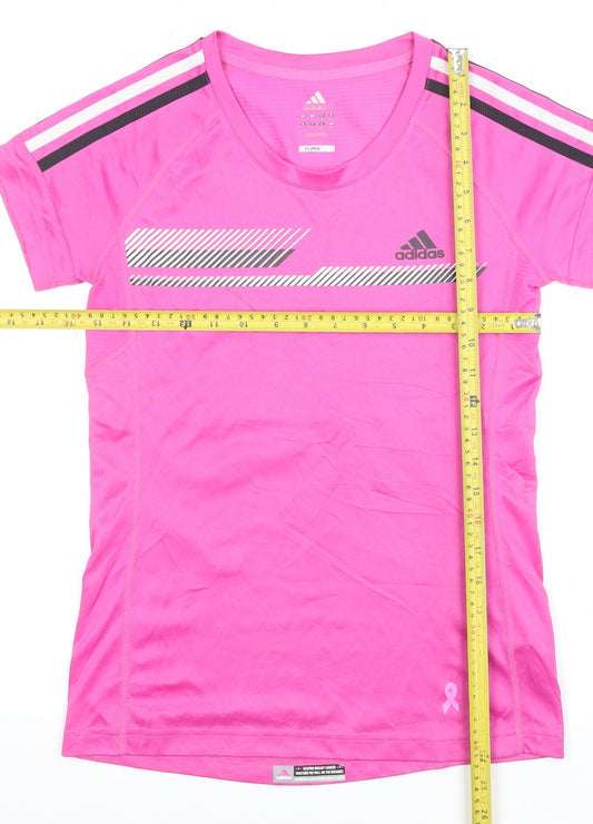 Adidas Womens Pink Climalite Running T-Shirt Size S Short Sleeve