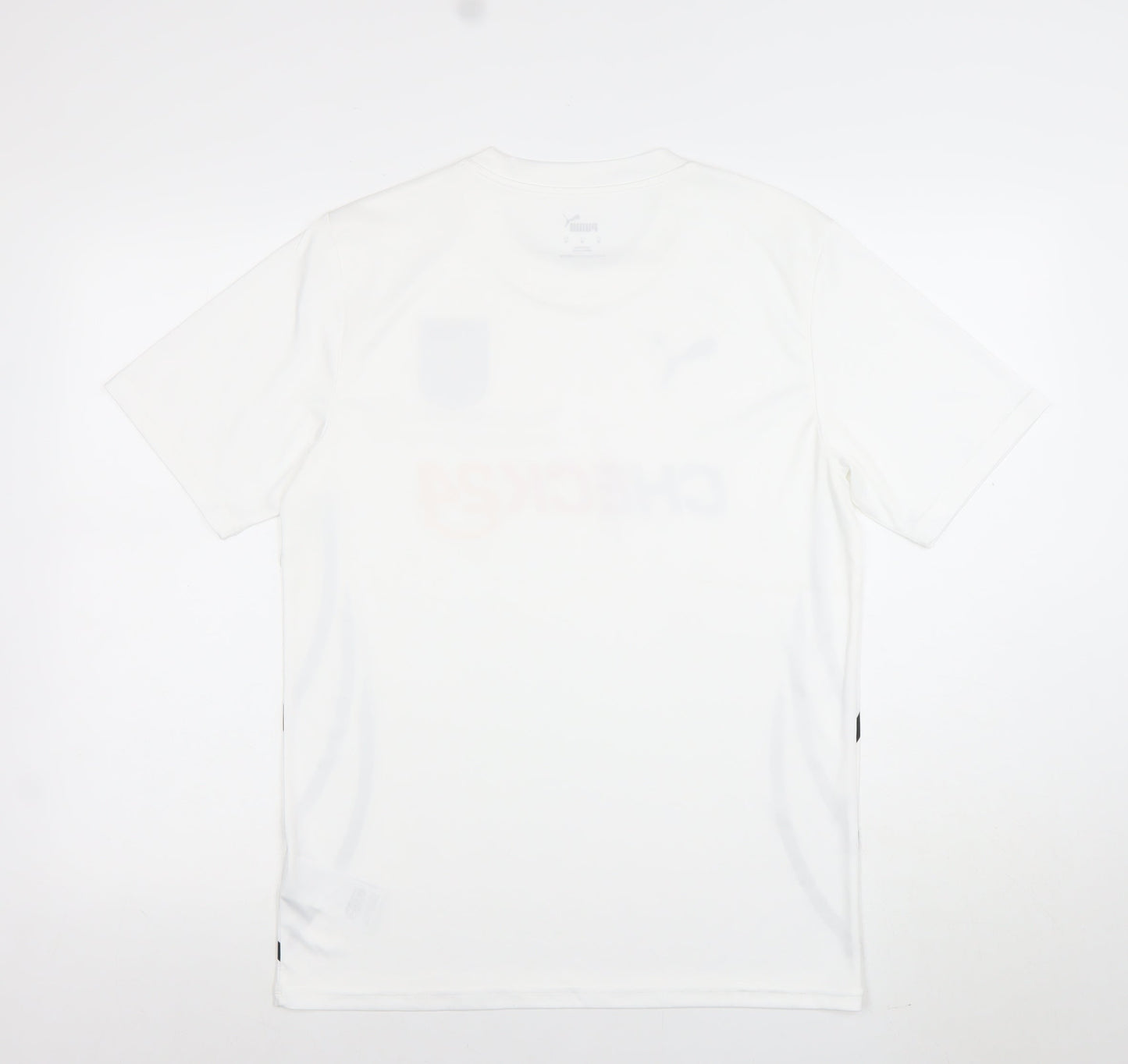 Puma Men's White Medium Football Jersey T-Shirt with Logo