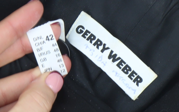 Gerry Weber Women's Black Size 16 Classic Single-Breasted Blazer