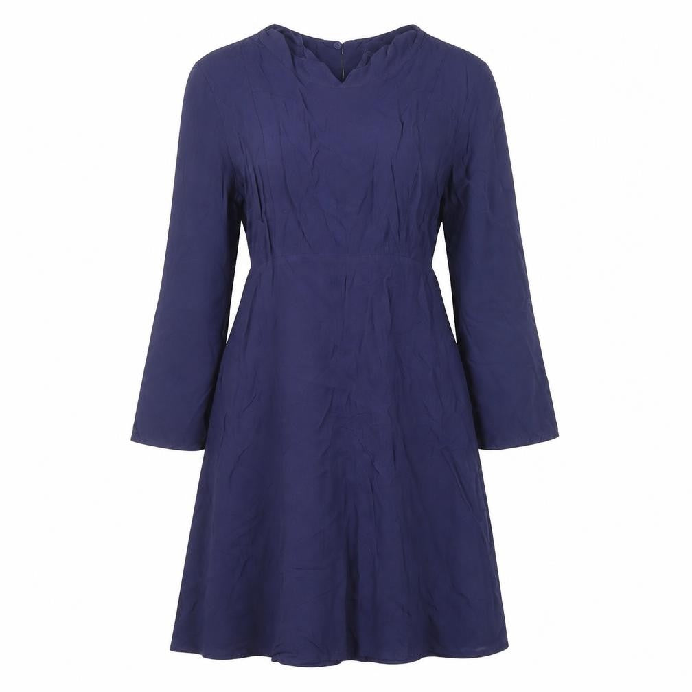 H&M Maternity Blue A-Line Knee Length Long Sleeve Dress Size S