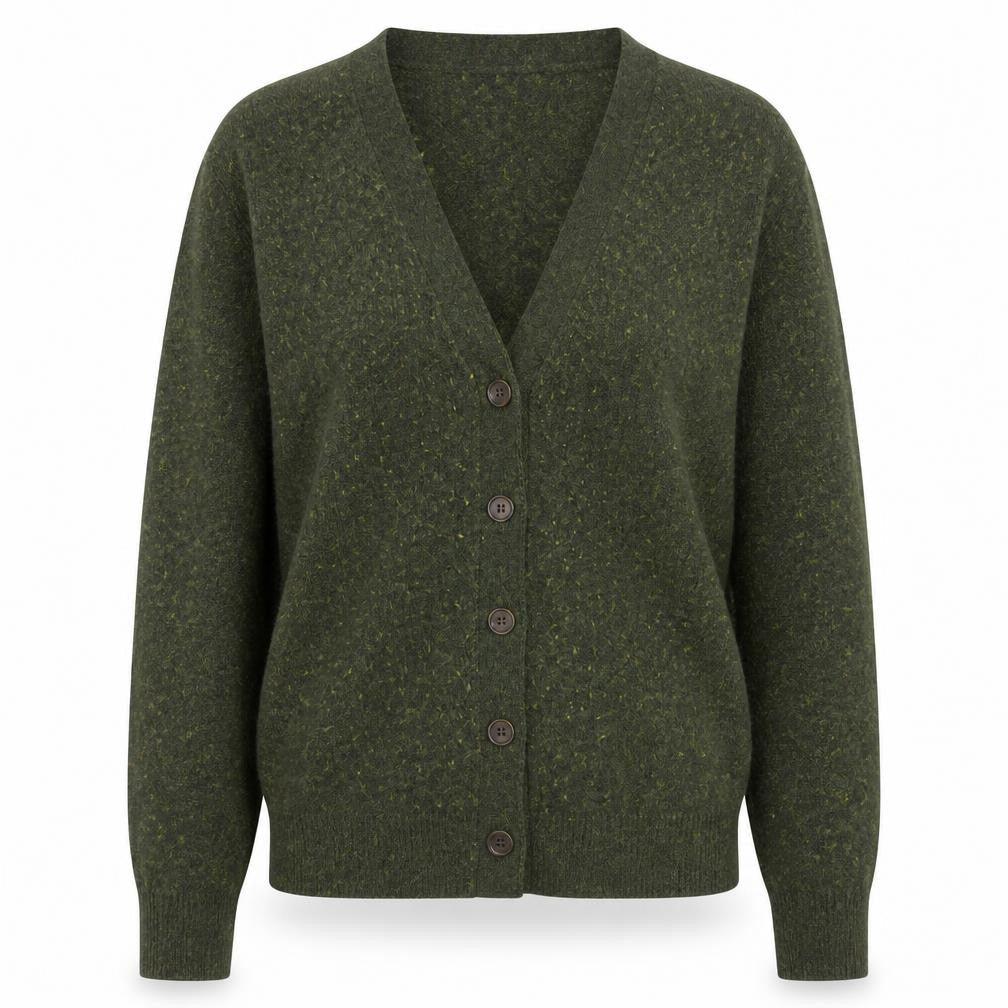 J.Crew Mercantile Women's Green Wool Blend V-Neck Cardigan M