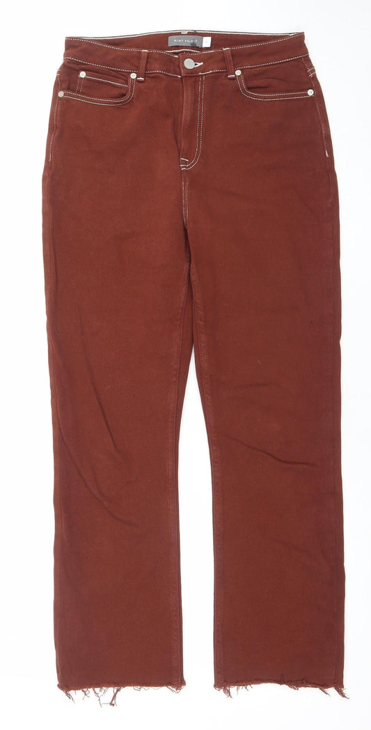 Mint Velvet Women Brown Straight Corduroy Jeans Size 10 Regular