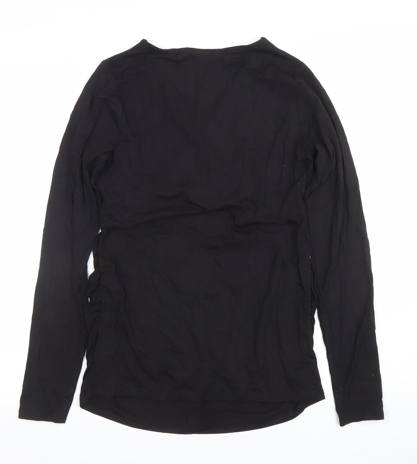 JoJo Maman Bébé Womens Black Wrap Long Sleeve Maternity Top Size S