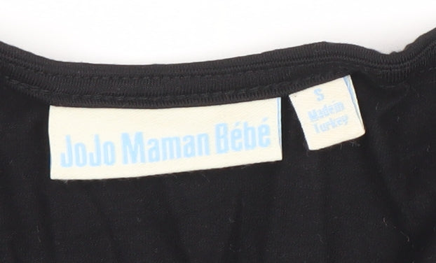 JoJo Maman Bébé Womens Black Wrap Long Sleeve Maternity Top Size S