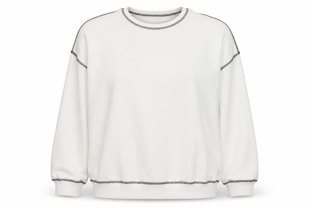 Cider Womens White XL Pullover Sweatshirt Cotton Blend Crew Neck