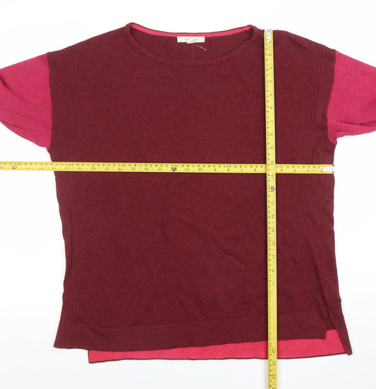 Wallis Women’s Red Long Sleeve Cotton Wool Blend Jumper Size 12