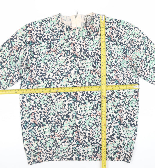 Oasis Women's Multicoloured Short Sleeve Blouse Size S Viscose Blend