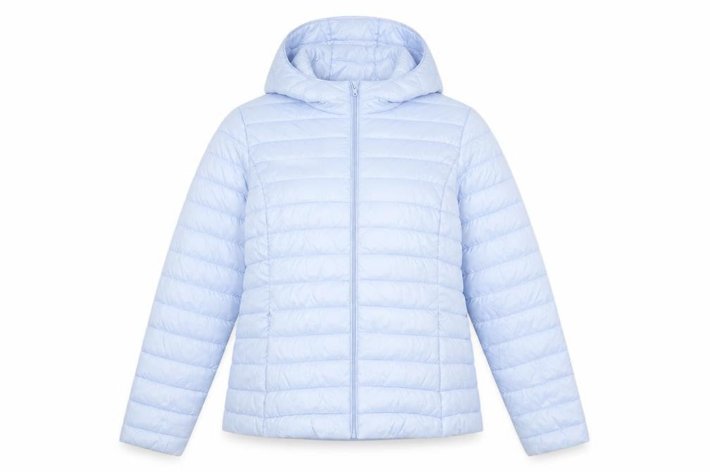 Dunnes Women Blue Hooded Puffer Jacket Size 12
