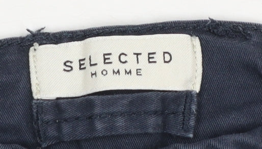 Selected Homme Men’s Blue Chino Trousers Size L 36x32 Regular Fit