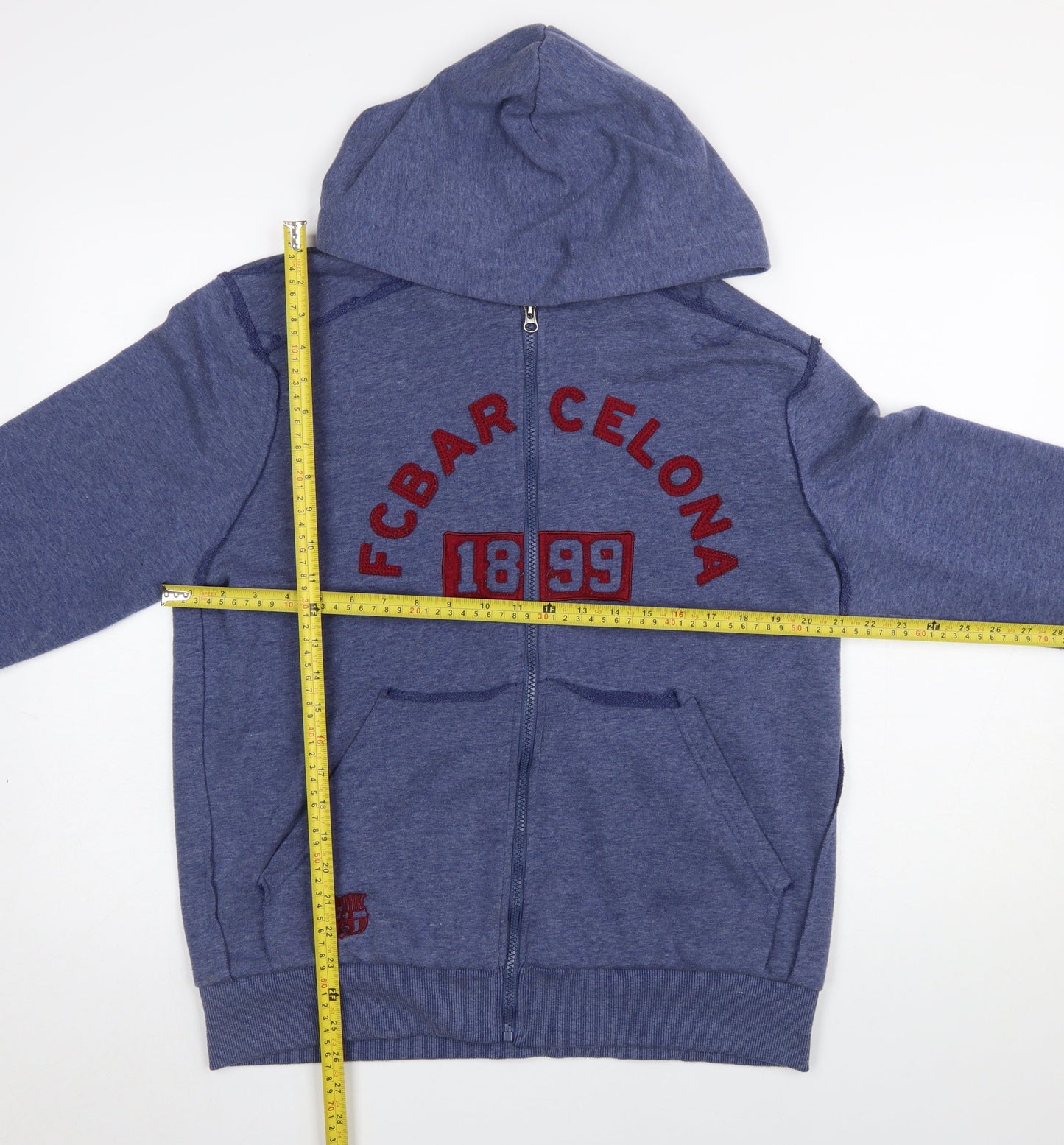 FC Barcelona Men's Blue Full Zip Hoodie Size L Sportswear
